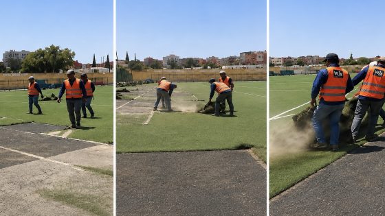 انطلاق أشغال إصلاح أرضية الملعب الملحق “لانيكس” لكرة القدم بسطات
